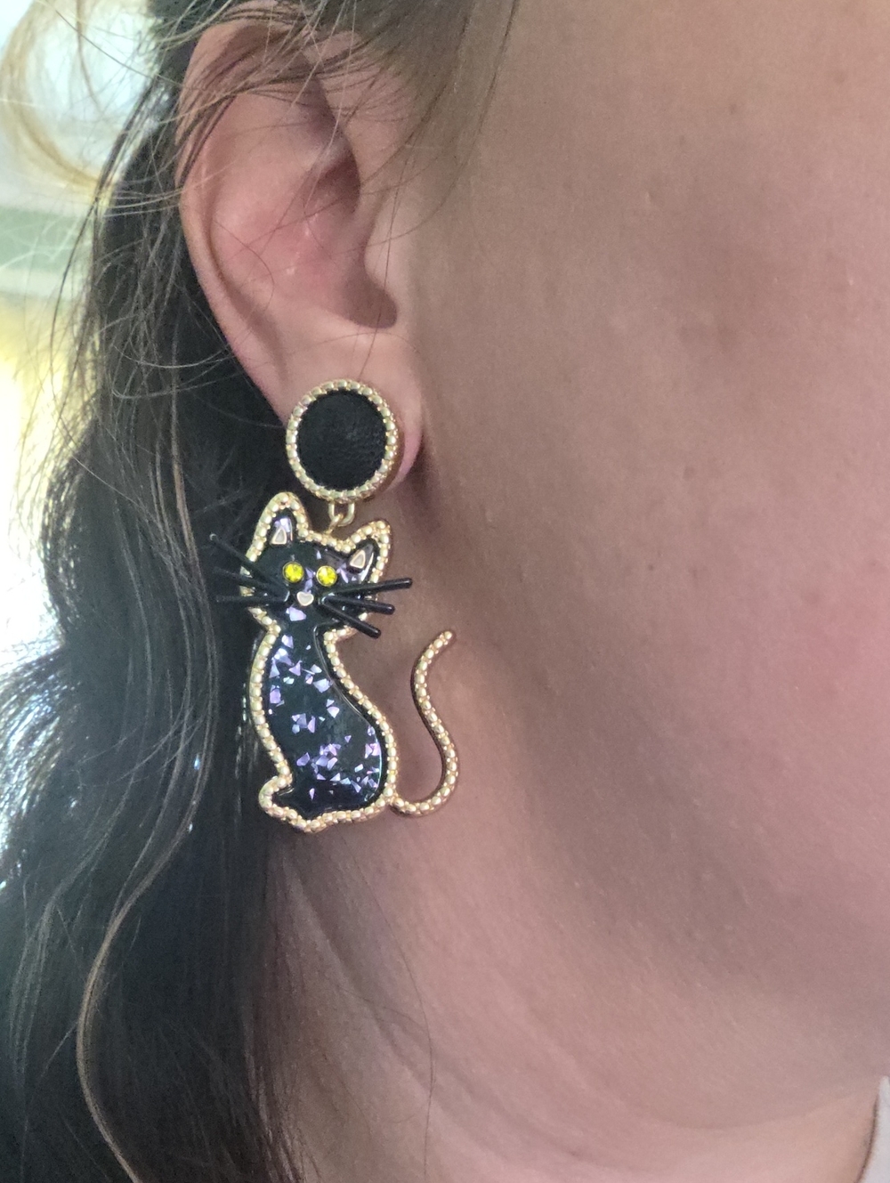 Serra Halloween black cat fashion earrings - Picture 7 of 7